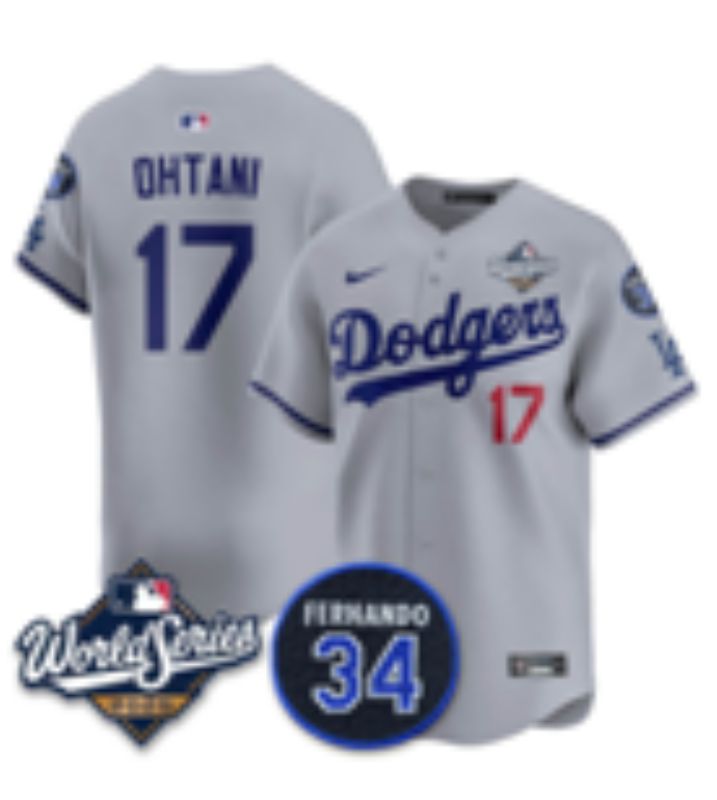 Men 2025 Los Angeles Dodgers #17 Ohtani Grey Nike MLB Jersey style 071->los angeles dodgers->MLB Jersey